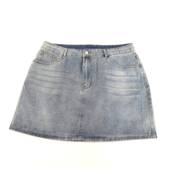 Shein Curve XL Blue Jean Mini Skirt - Picture 1 of 4